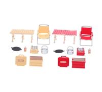 FELTECHELECTR 12 con Mini Sedia Pieghevole e Fornello a Gas in Miniatura Mobili da Esterno per Gioco di Ruolo Accessori Picnic e Attrezzi da Campeggio per Ambienti Interni ed Esterni