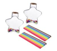 FELTECHELECTR 1set Bottiglie dei Desideri Forma di Stella in Plastica Trasparente con Origami Colorati per Decorazioni DIY Barattoli Vuoti Multifunzione per Casa e Regali