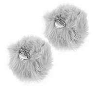 FELTECHELECTR 2 Pezzi Coda di Coniglio Morbida con Spilla Accessori Costume Cosplay Bunny Tail per Feste e Carnevale Pallina Peluche Soffice Grigio per Costume Coniglio