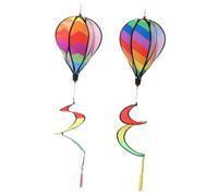 FELTECHELECTR 2 Pezzi Mongolfiere Appendibili in Colorato Rotanti per Decorazioni Esterne Giardino e Feste Leggere e Resistenti per Balcone e Cortile