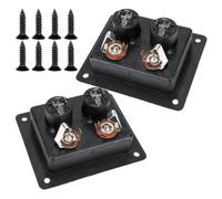 FELTECHELECTR 2 Pezzi Piastra di Collegamento per Altoparlanti da Palcoscenico in Ferro Nero Terminali a Molla e 8 Poli per Subwoofer e Casse Audio per Performance