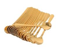 FELTECHELECTR 20 Mini Cucchiaini da Caffè in Acciaio Inox 304 Dorato Cucchiai Dosatori Rotondi per Espresso e Spezie Set da 20 Pezzi per Miscelare e Condire in Casa Bar e Pasticceria