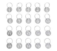 FELTECHELECTR 20 Pezzi Etichette Portachiavi Numerate in Acciaio Inox Anello, Targhette Identificative per Chiavi, Armadietti e Bagagli, Accessori Organizzativi per Uso Quotidiano e Ufficio