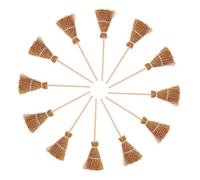 FELTECHELECTR 20 Pezzi Fascino Mini Piccolo Scope in Miniatura Arredamento Mago Di Paglia Accessori Da Strega Mini Modelli Di Bambino Bambolina Di Legno Capi Di Abbigliamento