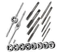 FELTECHELECTR 20pezzi Utensili Per Filettatura Cricchetto e Impugnatura Set Di Maschi e Filiere Metriche Strumenti Meccanici Per Lavorazione Metalli e Creazione Filettature Interne Ed Esterne