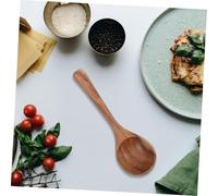 FELTECHELECTR 3 Pezzi Wooden Soup Spoon With Long Heat Resistant Handles And Hanging Hooks Ergonomic Kitchen Ladles For Serving Stirring Mixing Hot Soups And Ramen