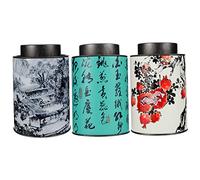 FELTECHELECTR 3Pezzi Barattolo Sigillato in per Tè Contenitore Vintage per Conservazione Foglie di Tè Zucchero Spezie con Coperchio Ergonomico