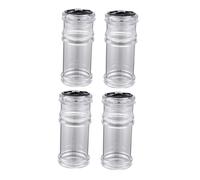 FELTECHELECTR 4 pezzi Bottiglie per Spezie da Cucina in Plastica Nera Contenitori Multiuso per Pepe Design Compatto e Facile da Usare per Casa e Outdoor come Barbecue e Campeggio