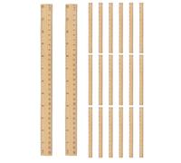 FELTECHELECTR 50 Pezzi Righello in Legno Doppia Scala con Pollici e Millimetri, Misurazioni Precise, Materiale Resistente, per Ufficio e Aula Scolastica