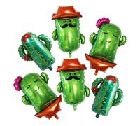 FELTECHELECTR 6 pezzi Palloncini in Alluminio a Forma di Cactus Colorati Decorazioni Resistenti per Feste Estive e Compleanni Grande Formato per Atmosfera