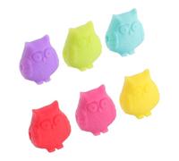 FELTECHELECTR 6 Pezzi Set da 6 Segnabicchieri in Silicone a Forma di Gufo Colorati, Etichette Riconoscimento Bicchieri per Feste, Accessori Riutilizzabili per Utensili da Colore Casuale Stile