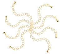 FELTECHELECTR 8 Pezzi Catene di Estensione in Oro 14k da 60mm per Collane e Bracciali Fai da Te, Accessori per Creazione Gioielli, Estensione Regolabile per Uso Artigianale