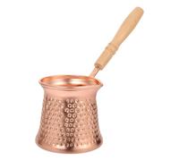 FELTECHELECTR Caffettiera Turca Piccola in Rame con Manico in Legno Pentola Multiuso per Caffè Latte e Salse Design Tradizionale Ibrik Antiaderente per Piano Cottura