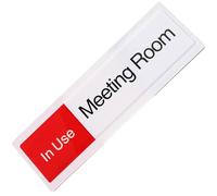 FELTECHELECTR Cartello Scorrevole in Acrilico per Porta Ufficio, Indicatore stato “in Riunione” e “” per Sala Conferenze, Segnaletica per Gestione Privacy e Comunicazione Ufficio