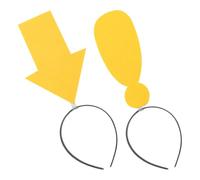 FELTECHELECTR Cerchietti Comodi e Mantengono la Forma Giallo 2 Pezzi Freccia e Punto Esclamativo per Chioma Divertenti per Feste e Compleanni
