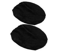 FELTECHELECTR Copriwater Imbottito in Morbido Peluche Nero Set 2 Pezzi Lavabile in Lavatrice Fodera Protettiva per Sedile WC Rotondo e Allungato Protezione Antipolvere per Bagno