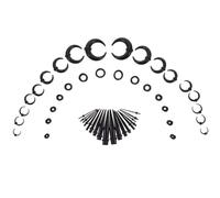 FELTECHELECTR Espansore Orecchio in Acrilico Nero, Expander, Superficie Liscia, per Stretching Auricolare, Gauge 1.6 Mm-12 Mm, per Principianti e Professionisti
