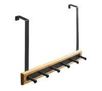 FELTECHELECTR Gancio Appendini per Porta senza Fori Nero in Alluminio Resistente, Appendiabiti Sopra Porta per Bagno Cucina e Soggiorno, Ganci per Abiti Smontabili Superficie Liscia Antigraffio