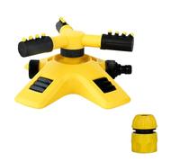 FELTECHELECTR Irrigatore Giallo in Plastica 360 Gradi Rotante Automatico per Irrigazione Agricola e Annaffiatura in Frutteto e Fattoria con Raccordo da 3/4 Pollice