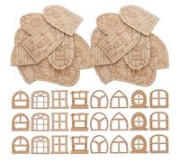 FELTECHELECTR Kit 64 Pezzi Porte della Casa delle Fate in Legno Vuote, Mini Porte Fai da Te per Decorazioni Giardino, Accessori per Microfotografia e Artigianato Creativo