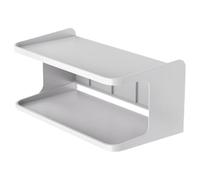 FELTECHELECTR Mensola da Comodino Doppio Strato in ABS Bianco Mensola Sospesa da Parete per Bagno e Camera Organizer Salvaspazio per Oggetti Personali in Soggiorno e Ufficio