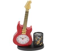 FELTECHELECTR Orologio a Forma di Violino con Design Portapenne e Funzione Silenziosa, Realizzato in Plastica Creativa, per Scrivania o Studio come Decorazione Unica