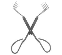 FELTECHELECTR Pinze per Granchi in Metallo Nero con Manico Lungo Forbici Antipizzico per Crostacei Utensile da Cucina Ergonomico per Pesce e Frutti di Mare per Bbq e Feste All Aperto