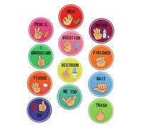 FELTECHELECTR Poster Manuali Pastello per Non Decorazioni per Scuole Elementari e Supporto Visivo e Linguaggio Segni per Insegnanti e Studenti