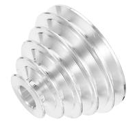 FELTECHELECTR Puleggia a 5 Gradini in Lega di Alluminio per Motore Trapano a Colonna Ruota a Cinghia Forata Foro Centrale da 18 MM Resistente e Silenziosa per Utensili da Banco Industriali