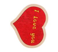 FELTECHELECTR Puzzle Cuore in Legno Rosso Romantico per Festa degli Innamorati e Matrimoni Decorazione Cuore Forma di Jigsaw Regalo per Fidanzate e Anniversari Portatile e Creativo