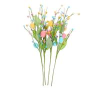 FELTECHELECTR Ramo Artificiale di Uova di Pasqua Finte 31 Cm 4 Pezzi, Decorazione Fai da Te per Centrotavola e Ghirlande Pasquali, Ornamento Primaverile per Casa e Feste