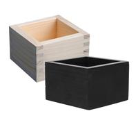 FELTECHELECTR Scatola Quadrata Giapponese in Legno per Sushi 2 Pezzi, Porta Tazze da Sakè Compatto e Multiuso, Design Elegante Stile Giapponese per Ristoranti, Casa e Regali