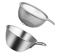 FELTECHELECTR Scolapasta in Acciaio con Manico Ciotola Lavaggio Riso e Verdure Colino Rete Fine per Cucina Resistente e Facile da Pulire