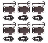 FELTECHELECTR Serrature per Mobili Vintage Set da 6 Pezzi in Bronzo Rosso, Adatte per Mobili in Legno e Contenitori di Monili Antichi