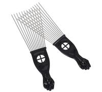 FELTECHELECTR Set 2 Pettini per Chioma in Plastica e Acciaio a Forma di Ventaglio per Parrucchieri e Uso Domestico, Pettine Districante Punta Metallica per Acconciature e Sollievo Mal di Testa