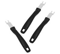 FELTECHELECTR Set 3 Pezzi Attrezzi per Barbecue in Acciaio Inossidabile Manico Nero, Multiuso e Comodi da Usare, per Grigliata Barbecue e Ristorante