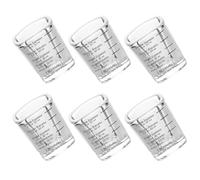 FELTECHELECTR Set 6 Pezzi Bicchieri Misurino in Vetro Borosilicato 60ml Scala Graduata Tazze da Caffè Espresso Trasparenti per Uso Domestico e Scolastico