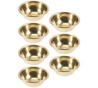 FELTECHELECTR Set 7 Ciotole in Ottone per Offerte D’acqua Buddiste, Tazze per Offerte Religiose Tibetane, Accessori Cerimoniali per Tempio e Meditazione, Decorazione per Casa e Altare