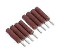 FELTECHELECTR Set 8 Pezzi Mole Abrasive a Lamelle con Gambo 6 MM Levigatrice per Trapano con Doppia Grana 80/240 Tamburo Levigatore Cilindrico per Finitura e Lucidatura Utensili Rotanti