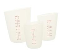 FELTECHELECTR Set da 3 Misurini in Silicone per Cucina Doppia Scala Graduata, Capacità 500ml 250ml 125ml, per Misurare Liquidi come Latte e Aceto Durante la Cottura al Forno