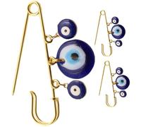 FELTECHELECTR Set di 3 Spille da Balia Pendente Occhio Blu in Resina e Lega di Ferro, Sicure la Pelle e Resistenti alla Deformazione, Perfette per Feste e Decorazioni Giacca