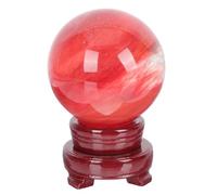 FELTECHELECTR Sfera di Cristallo Decorativa Rossa Base Elegante, Palla Creativa in Cristallo per Decorazione da Tavolo e Accessorio la Casa Raffinato