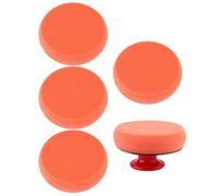 FELTECHELECTR Spugne per Auto per Ceratura e Manuale Veicoli in Plastica e Spugna Arancione Kit 6