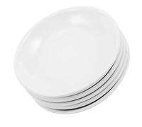 FELTECHELECTR Vassoio Tondo in Ceramica Bianco 5 Pezzi per Scaldacera e Bruciatore Aromaterapia, Funzionalità Senza Soluzione di continuità, per Decorazione Casa Minimalista