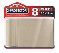 Feltrini adesivi sedie X-PROTECTOR - Feltrini per mobili 8 pezzi Schede, 20 x 15 cm BEIGE - Migliore kit feltrini - Feltrini per gambe di mobili - Feltrini sotto la sedia - Premi piedini adesivi
