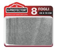 Feltrini adesivi sedie X-PROTECTOR - Feltrini per mobili 8 pezzi Schede, 20 x 15 cm GRIGIO - Migliore kit feltrini - Premi piedini adesivi