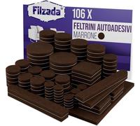 Feltrini Autoadesivi 106 Pz Set (Quadrato E Rotondo) Marrone Per Sedie E Mobili