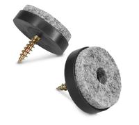 Navaris 50x Feltrini Tondi con Vite - Piedini in Feltro Grigio Rotondi con Bordo Nero Ø24mm da Avvitare - Protezione Gambe Sedie Mobili e Pavimenti