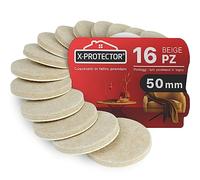 Feltrini per gambe di mobili X-PROTECTOR 16 pezzi 50 mm, Beige - Feltrini sedie migliori protezioni per pavimenti in legno!