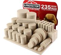 Feltrini per gambe di mobili X-PROTECTOR 235 pezzi, Beige - Feltrini sedie migliori protezioni per pavimenti in legno - Feltrini per mobili pesanti proteggi il tuo pavimento in legno e laminato!